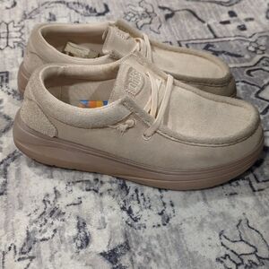 Hey Dude Blush Suede Loafers